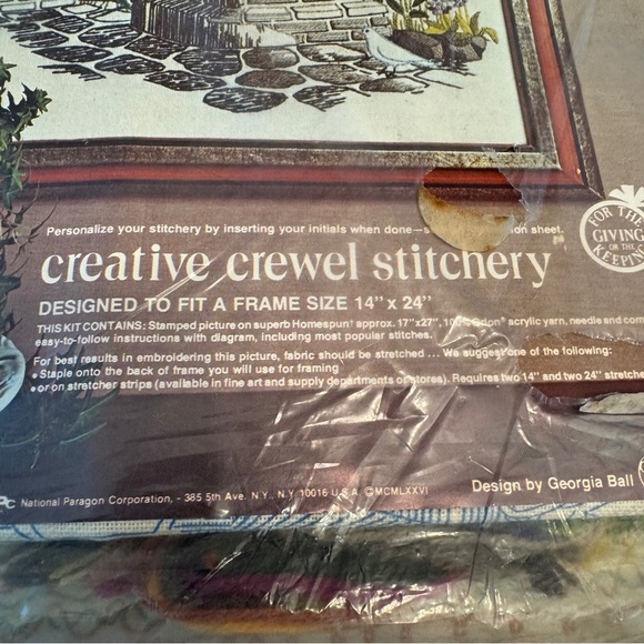 Paragon Mission Gardens Creative Crewel Stitchery Kit New in Bag 14"x24" - Picture 6 of 8